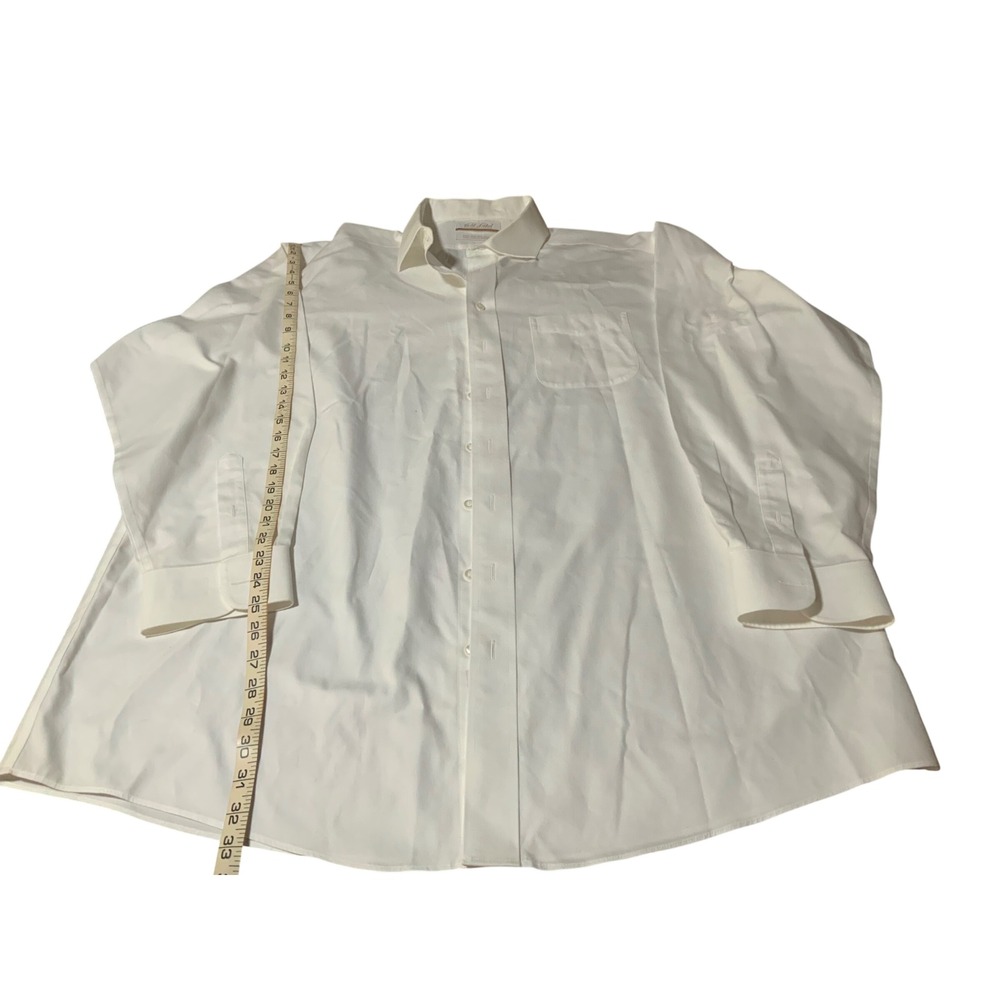 Roundtree & Yorke Gold Label Mens White Dress Shirt 17 36 Cotton Non-Iron